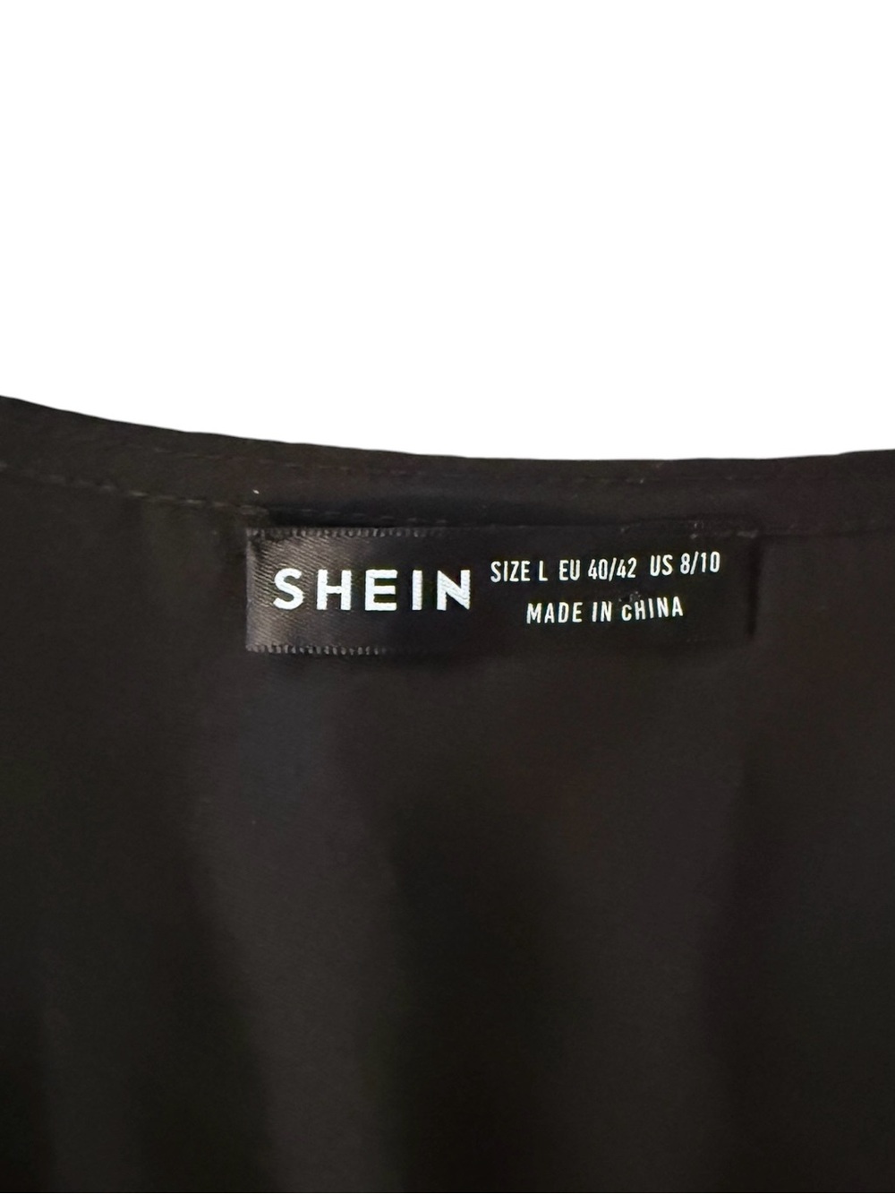 SHEIN Black Lace-Trim Button Crop Blouse - Picture 2 of 6